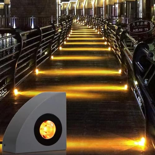 Segnapasso Triangolare - Luce Per Esterni Ad Angolo Da Giardino 220V, Luce Per Scale Per Interni Ed Esterni, Luci Per Sentieri Per Esterni Impermeabili IP65, Per Faro Ad Angolo Per Corridoio(White,10W