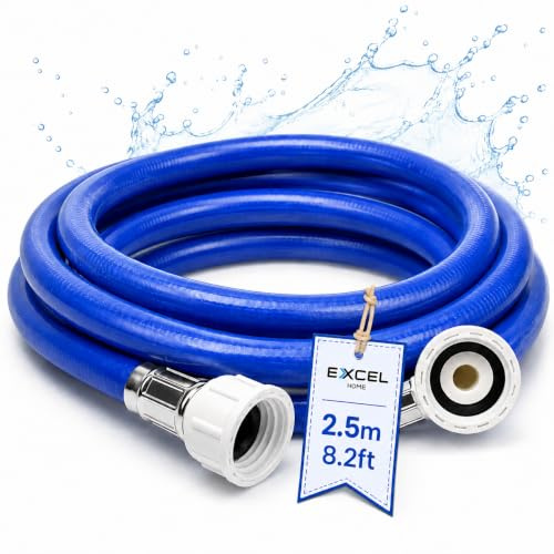 Universal Washing Machine Hose | Dishwasher Hot Water Fill Inlet Pipe Feed Hose | Universal Inlet Pipe Feed Hose for Washing Machines (Blue, 2.5 Meter)