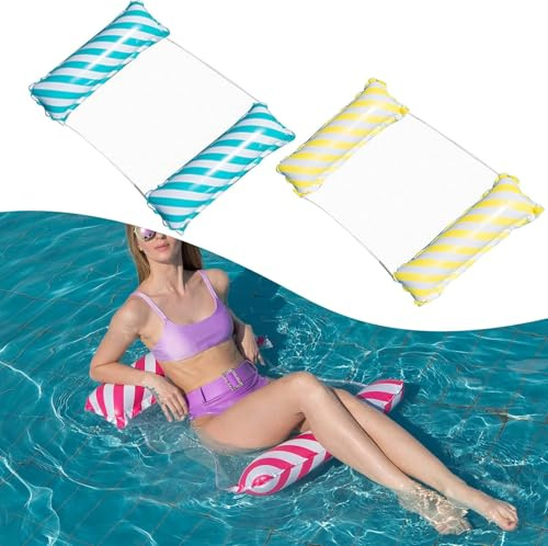 LiBe Wasser Hängematte, Aufblasbares Wasserhängematte, Schwimmhängematte, 4 in 1 Schwimmmatratze, Lounge Stuhl Strandmatte, Pool aufblasbare hängematte für Erwachsene und Kinder