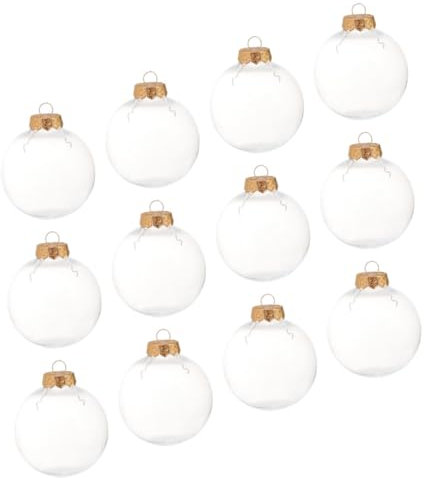 RORPOIR 12stücke Klar Füllbare Kunststoffkugeln Weihnachten Hängende Füllbare Kugeln DIY Transparente Leere Kugeln