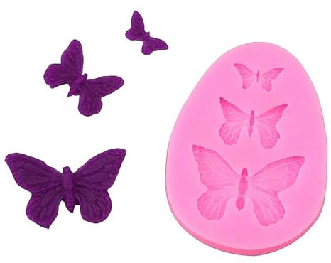 Boquillas Rusas Moldes para pasteles, molde de silicona con forma de mariposa, molde para pastel de Fondant, boquillas para manga pastelera, molde para hornear de 7,4x5,4x0,8 cm Reutilizable