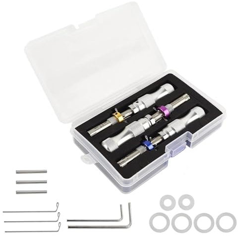 Mulcort Kit de crochetage de serrure tubulaire, Kit d'outils en acier inoxydable mit Étui de rangement pour crocheter des serrures tubulaires, pour serruriers débutants et professionnels