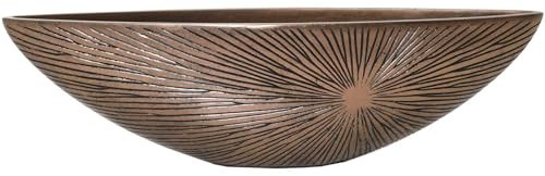 VIVANNO Dekotopf Dekoschale Fiberglas Scirocco 60x17x18 cm Gold Schwarz