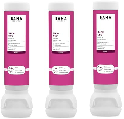 Skodeodorant Spray Rosa - Luktneutraliserande Skodeodorant för illaluktande fötter för hygienisk friskhet Set 3x 100 ml - BAMA