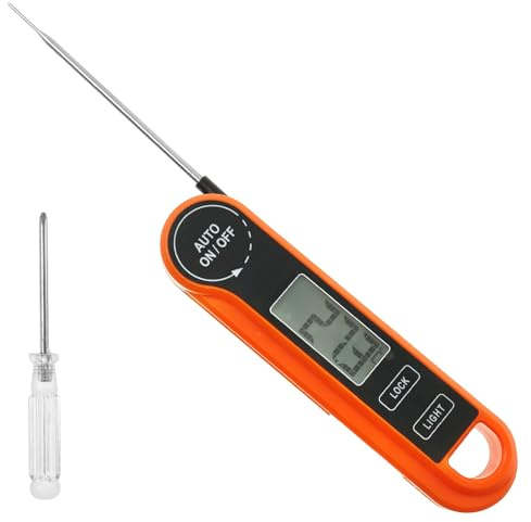 Meat Thermometer Digital, 3S Instant Read Food Thermometer with ±0.5℃ Precision, Auto On/Off, Cooking Thermometer with Foldable Probe for Cooking, Baking, BBQ, Water, Oil
