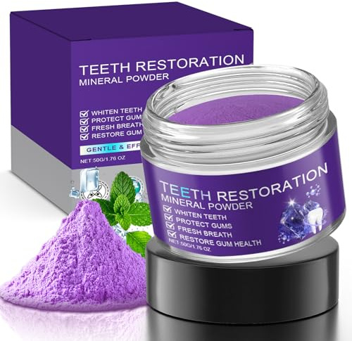 Polvere Sbiancante Denti 50g,Sbiancamento Dentale Professionale a Casa,Elimina Macchie da Caffè/Thè/Fumo, Per Denti Sensibili