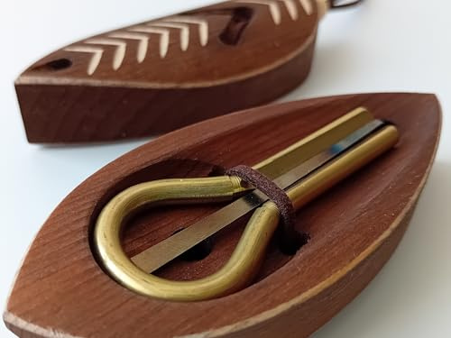 Jaw harp - Spark, in a cedar case «Leaf», brass, high sound