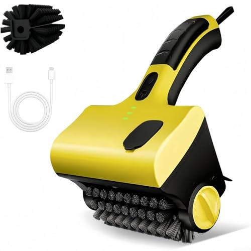 Electric Motorized Grill Cleaner Brush for Kitchen and For Outdoor Use, Non Abrasive Design Protects Surfaces While Removing Stubborn Grease and
