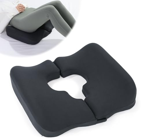 TOPROUD T-Shaped Bed Sore Cushions for Bottom, Memory Foam Bedsore Pressure Relief Pillow for Sleeping, Post Surgery Pillow for Bed Sores on Buttocks, Opening Tailbone Pillow for Long Sitting