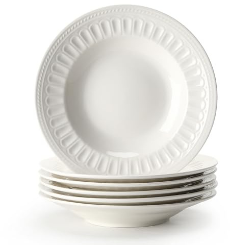 ZPPLD 8inch Ceramic Dinner Plates,Dinner Plates Set for 6 People,Plate Set, Tableware for Dishwasher and Microwave, Pasta,Breakfast Plat