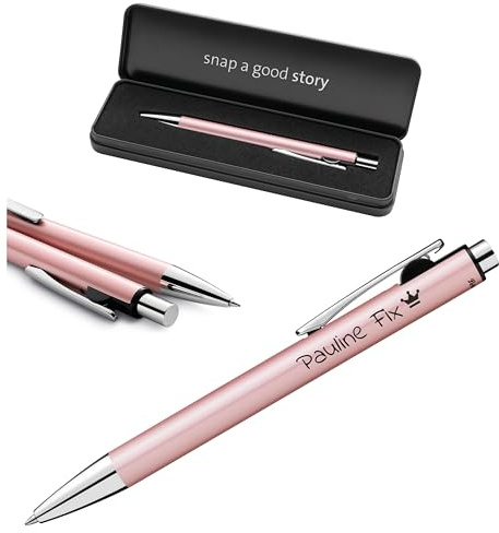 Pelikan Snap Kugelschreiber mit Gravur – Personalisierter Druckkugelschreiber – Geschenk für Schule, Büro & Studium (Rose-Gold)