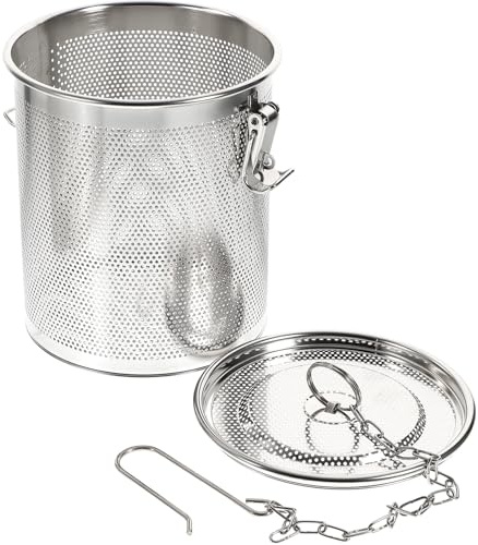 FOMIYES Cesta de Salmuera Acero Inoxidable 14x16 Cm Colador de Especias Malla Fina para Caldo y Sopa Utensilio Cocina Duradero y Fácil Limpieza