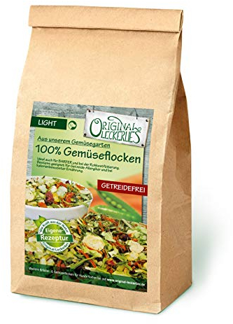 Original-Leckerlies: 100% Gemüse-Flocken, 1 kg getreidefreie Gemüseflocken, Hundeflocken, Barf Zusatz Hund Hundefutter – Naturprodukt für Hunde