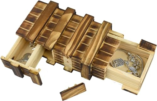 OFKPO Holz Magic Box,Kreative Geschenkbox Denkspiel/Knobelspiel/Geduldspiel