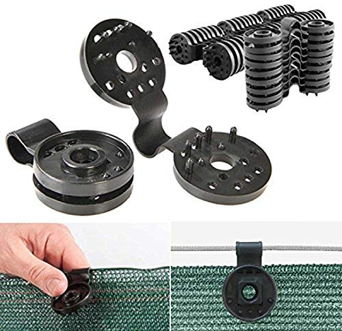 XinXinLan 50 Clips de Fixation traités Anti-UV pour Brise Vue Filet grele de 90 à 350g/m2 - Attaches Filet exterieurcrochets