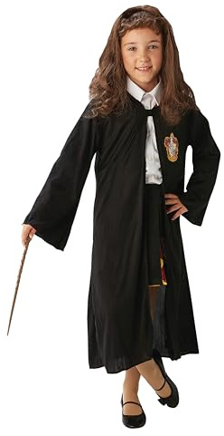 Rubie's Official Harry Potter Hermione Granger Gryffindor kostym-set, med rock, peruk och trollstav, en storlek, ålder ca. 4–8 år, svart halloween