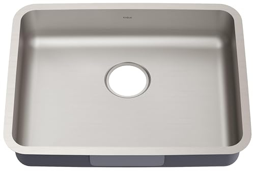 KRAUS Dex 25-inch Undermount 16 Gauge Stainless Steel Single Bowl ADA Kitchen Sink, KA1AS25B