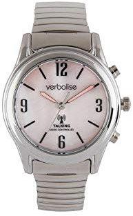 Verbalise Ladies Radio Controlled Talking Watch with Expanding Strap, Silver VLRC-207E