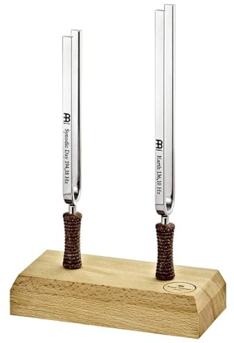 Sonic Energy Stimmgabel Set Tag und Nacht – 2-teilig – Für Meditation, Therapie, Zuhause – Inkl. Holzständer und Baumwolltaschen (TF-SET-2)