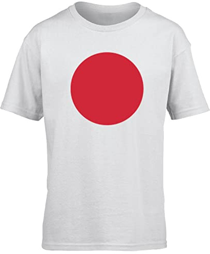 Hippowarehouse Japan Flag Kids Children's Short Sleeve t-Shirt White