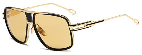 kimorn Sonnenbrille für Herren Retro Goggle Metallrahmen Classic Eyewear AE0336
