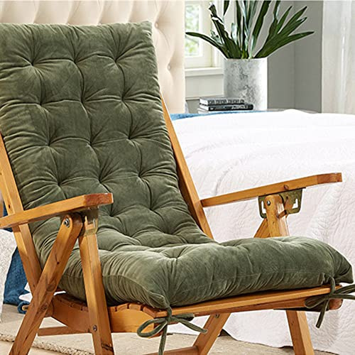 Morbuy Cuscino per Sedia a Sdraio e Poltrona da Bagno di Sole, Imbottito per Relax Giardino, Interni ed Esterni, Vacanze (48x120cm, Verde)