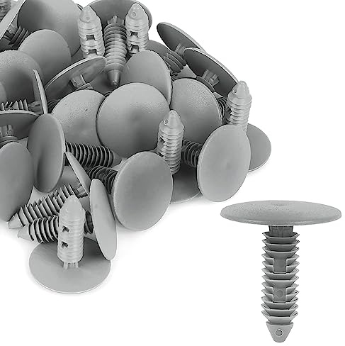 40 rivetti in plastica con diametro del foro da 8 mm, per fissaggio di pannelli di rivestimento del soffitto, colore grigio, per auto