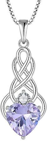 FJ Collana Nodo Celtico Irlandesi in Argento Sterling 925 Collane con Ciondolo Infinito con Pietre Portafortuna Gioielli Regalo per Donna