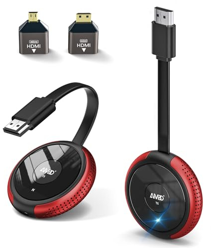 Wireless HDMI Transmitter and Receiver - Bis zu 8 Sender, 4K 165FT/50M 5.8G Funkübertragung für Laptop, Kamera, Netflix, PS5, Handy zu Monitor, Projektor, HDTV