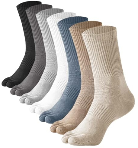 ACMEDE 7 Paires Chaussettes avec Orteils séparés homme 38-45 Chaussettes de Sport en Coton Sans Couture Hommes Chaussettes Doigts de Pieds Homme Socquettes Chaussette de Tennis et Quotidien