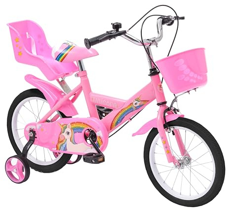 Baroni Toys Vélo de Sport Bleu pour Enfants 12 & 14 & 16 Pouces avec Roues Incluses, Vélo pour Enfants de 2 à 7 Ans en Acier avec Bouclier Devant