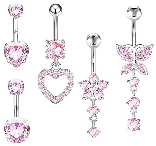 HeiPen Bauchnabelpiercing, 14G Piercing Bauchnabel, Hypoallergener Edelstahl Bauchpiercing