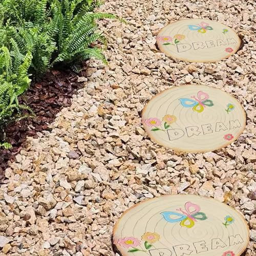 Trittsteine für Garten Runde Pflastersteine, Trittsteine ​​mit Schmetterlingen, 3 Stück, Tretsteine ​​als Baumstumpf-Dekoration für Gehwege, Pflastersteine, Gehwegsteine ​​für den Garten Im Hof