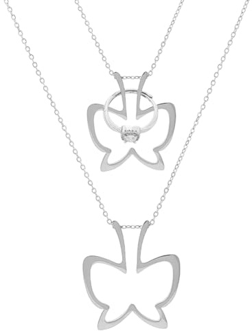 Hobbspring Schmetterlingskette Für Damen Hochzeit Verlobung Halskette Schmetterling Charm Anhänger Halskette Vintage Für Ehefrau Verlobte Krankenschwester Damen Geschenk