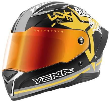 YEMA Casque Moto Intégral Homme ECE06 Homologué- YM-850 Casque Femme Adulte Double Visière