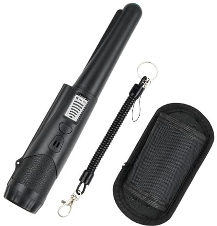 Focenat Pinpointer Metalldetektor IP66 wasserdicht, tragbar mit 360° Scan, LED-Taschenlampe, Audio-/Vibrationsalarm, Handheld Metalldetektor für Gold, Silber, Münzen, Nagel, Relikte