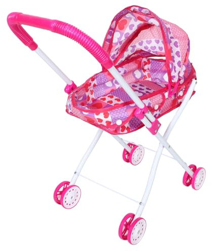 ABOOFAN Baby-reisespielzeug – Kleiner Puppenwagen Spielkinderwagen Für Kinder Mit Eisenrahmen Und Oxford-stoff