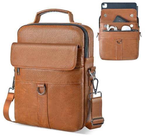 Custodia in pelle da trasporto per iPad Pro 11 M4 e iPad Air 11 M3 M2, iPad A16 con tastiera magica, custodia protettiva imbottita da viaggio con manico, nera