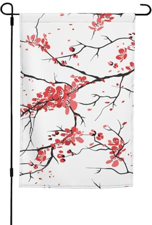Delicato fiore di ciliegio stampa piccole bandiere per cortile giardino bandiera spessa per portici prati resistente allo sbiadimento