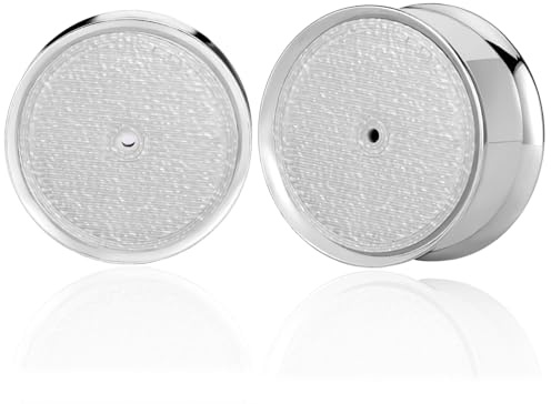 Vankula öra tunnel enkel flared flesh plugs gör-det-själv örhängen 1 par rostfritt stål för män kvinnor öronpiercing sträcka smycken 8 mm (0 g) silver