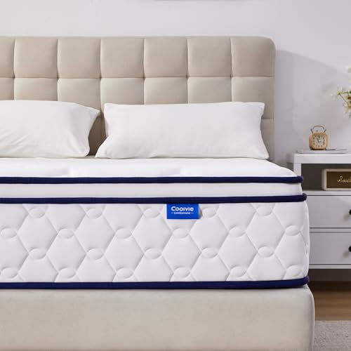 Coolvie Madrass 90 x 190 cm, 7-zons ortopedisk fickfjädermadrass hårdhetsgrad H3, höjd 25 cm, madrasser med komfortskum, Oeko-Tex-certifierad