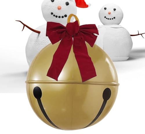 Youding Aufblasbare Weihnachtsglocke mit Schleife für Weihnachten, Dekoration für Zuhause, Party, Weihnachten, Innen- und Außenbereich, für Garten, Terrasse, Fassade, Eingang