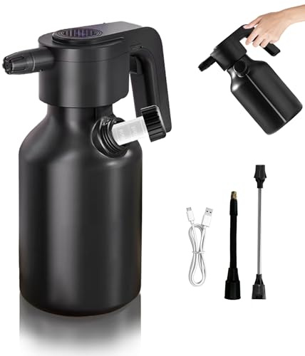 WRQIOO Pulverizador eléctrico de jardín de 2 L, con boquilla ajustable, vaso medidor y barra de extensión y barra universal, regadera eléctrica, pulverizador para plantas eléctrico
