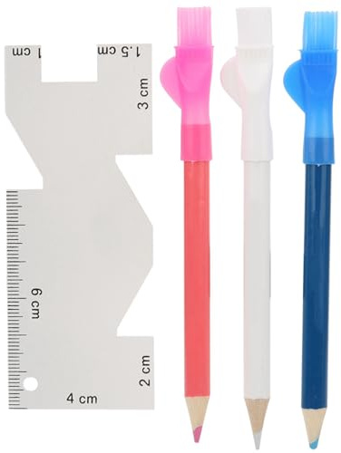 Set di righelli da cucito e penne per sarto |Righello in metallo da 3,9 pollici per ricamo/trapuntatura/fai da te |Calibro manuale con pennello per misurazioni e marcature