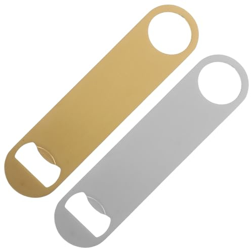 BESPORTBLE 2Pcs Portable Stainless Steel Bottle Opener Set, Handheld Flat Cap Remover for Small Bottles and Jars, Suitable for Home, Bar, Travel, and Party Use