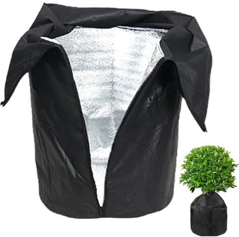 Housse d‘Hivernage Aluminium pour Plantes Extérieur - Protection Réutilisable, Imperméable et Résistante au Gel avec Fermeture Éclair pour Citronnier, Arbres Fruitiers et Rosiers(2PCS,Ø 65 x H 70 cm)