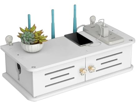 Router Storage Box Wall-Mounted WiFi Router Storage Box Cable Holder Wall Mounted Support Shelf