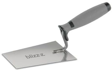 blizz-z Profi Maurerkelle S-Hals eckig - Blattlänge 180 mm - 1 Stück | Putzkelle mit Softgriff - Stärke: 1 mm - aus Edelstahl rostfrei - Made in Germany