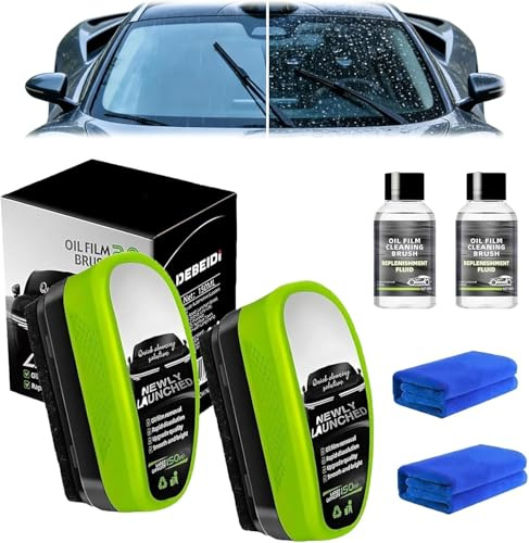 Clear Vision 2.0 Upgrade Autoglasreiniger (150ml, 2 Stück) – Scheibenreiniger mit ölabweisender Formel für klare Sicht bei Regen & Nebel, inkl. Reinigungsbürste