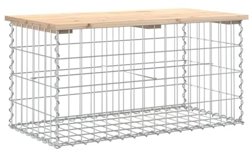 Tomostar Banc de Jardin, Banquette de Jardin Banc d'extérieur Design de Gabion 83x44x42 cm Bois Massif de pin